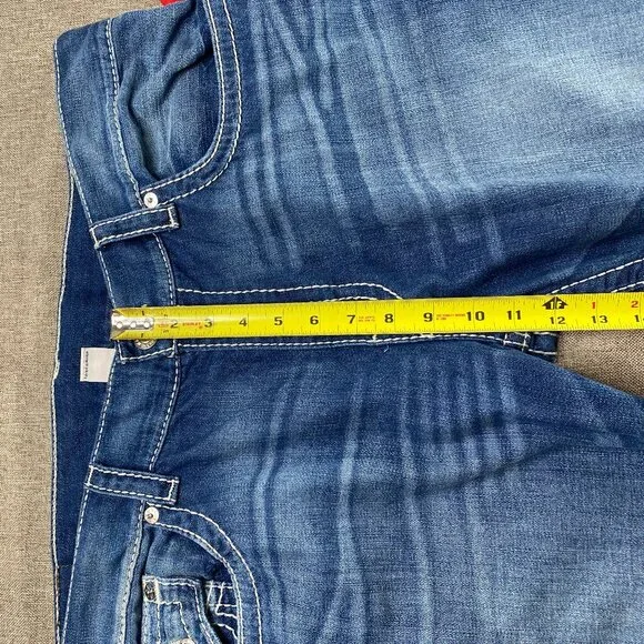 True Religion Straight Natural Big T Flap Denim Jeans Men's 40 Mid Rise Blue NWT
